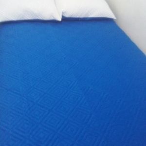 Acolchado Doble Faz Ultrasonido Blanco –  Azul Rey